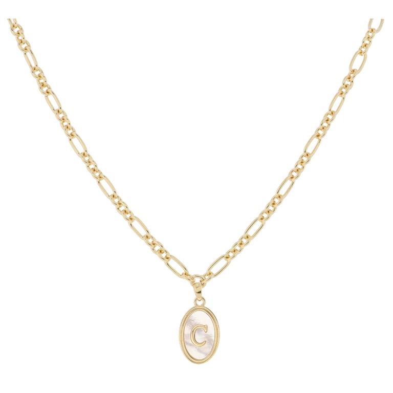 GOLD OVAL INITIAL NECK