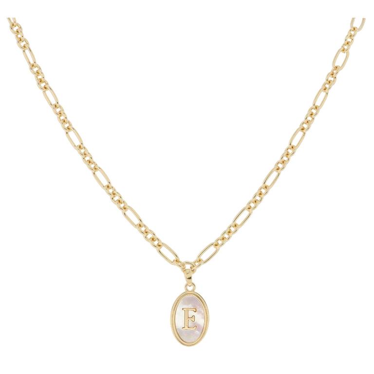 GOLD OVAL INITIAL NECK