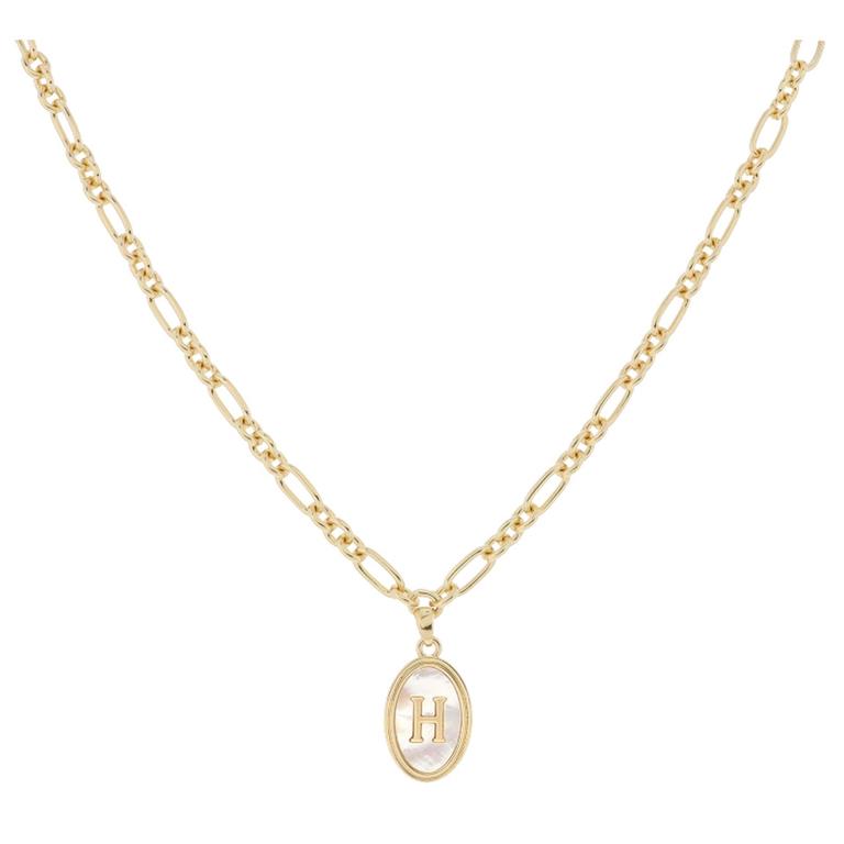 GOLD OVAL INITIAL NECK