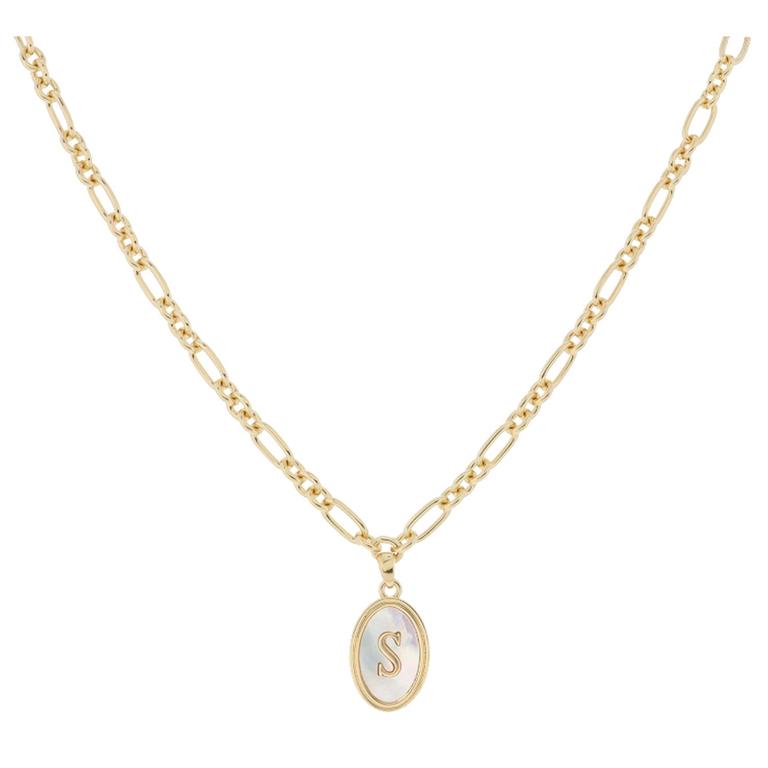 GOLD OVAL INITIAL NECK