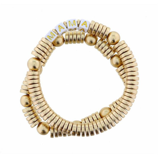 MAMA ON GOLD STRANDS BRACELET-GOLD