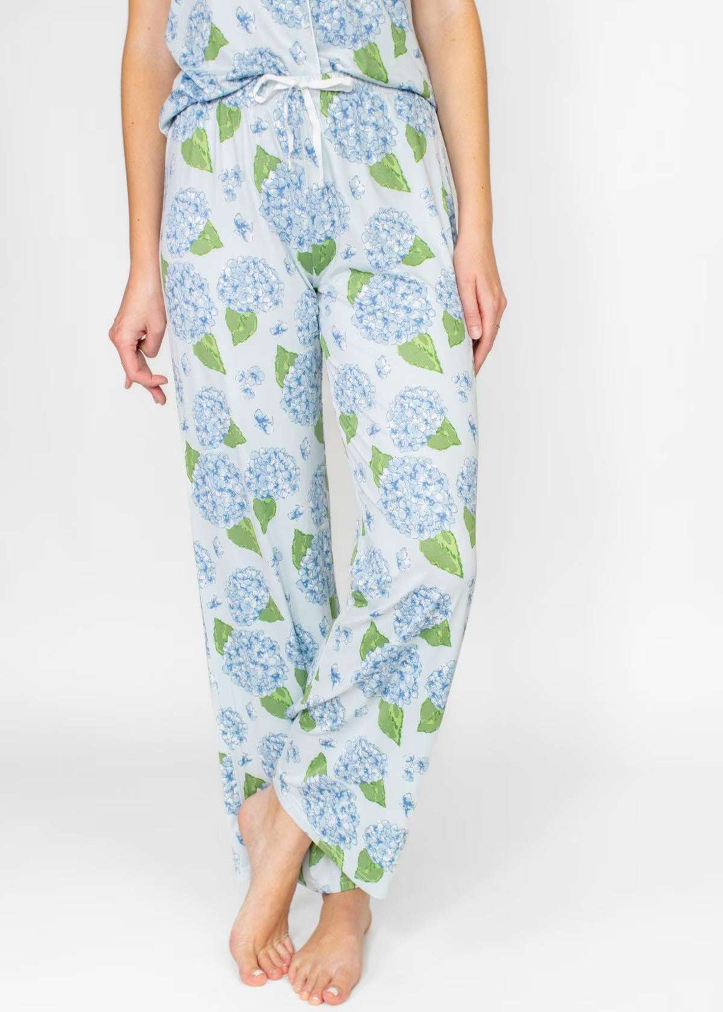 Hydrangea Sleep Pants - blue/green