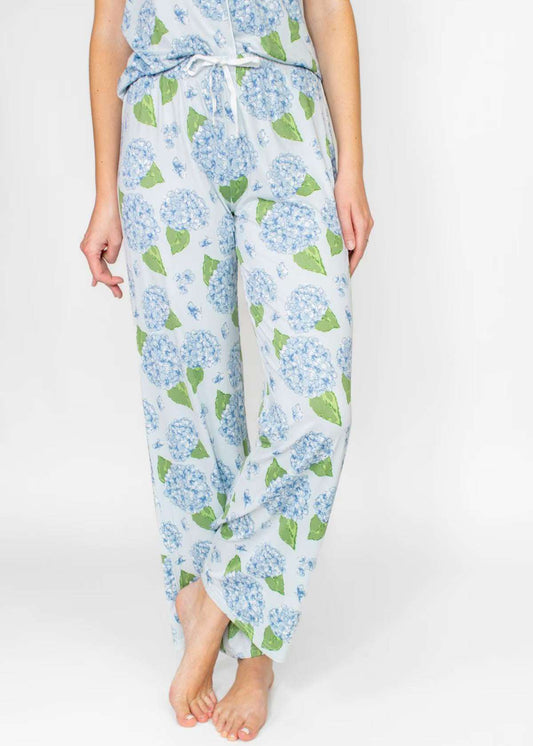 Hydrangea Sleep Pants - blue/green