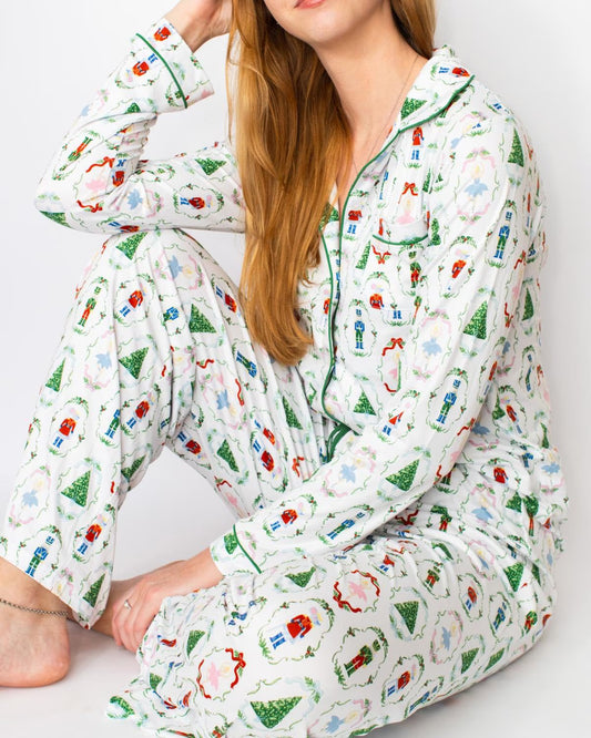 NUTCRACKER WALTZ SLEEP PANTS WHITE / MULTI