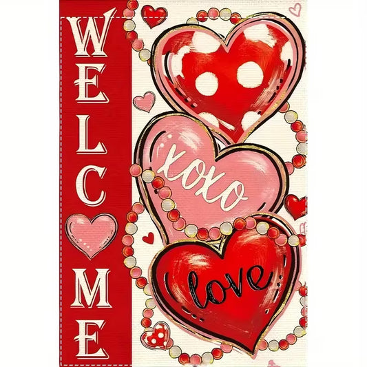 VALENTINES DAY FLAG - HEARTS
