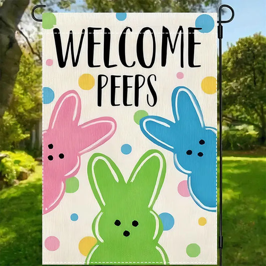 Easter Bunny Peeps Double-Sided Garden Flag