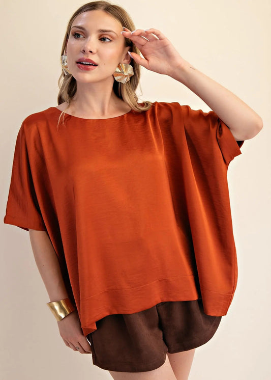 LILLY ROUND NECK - RUST