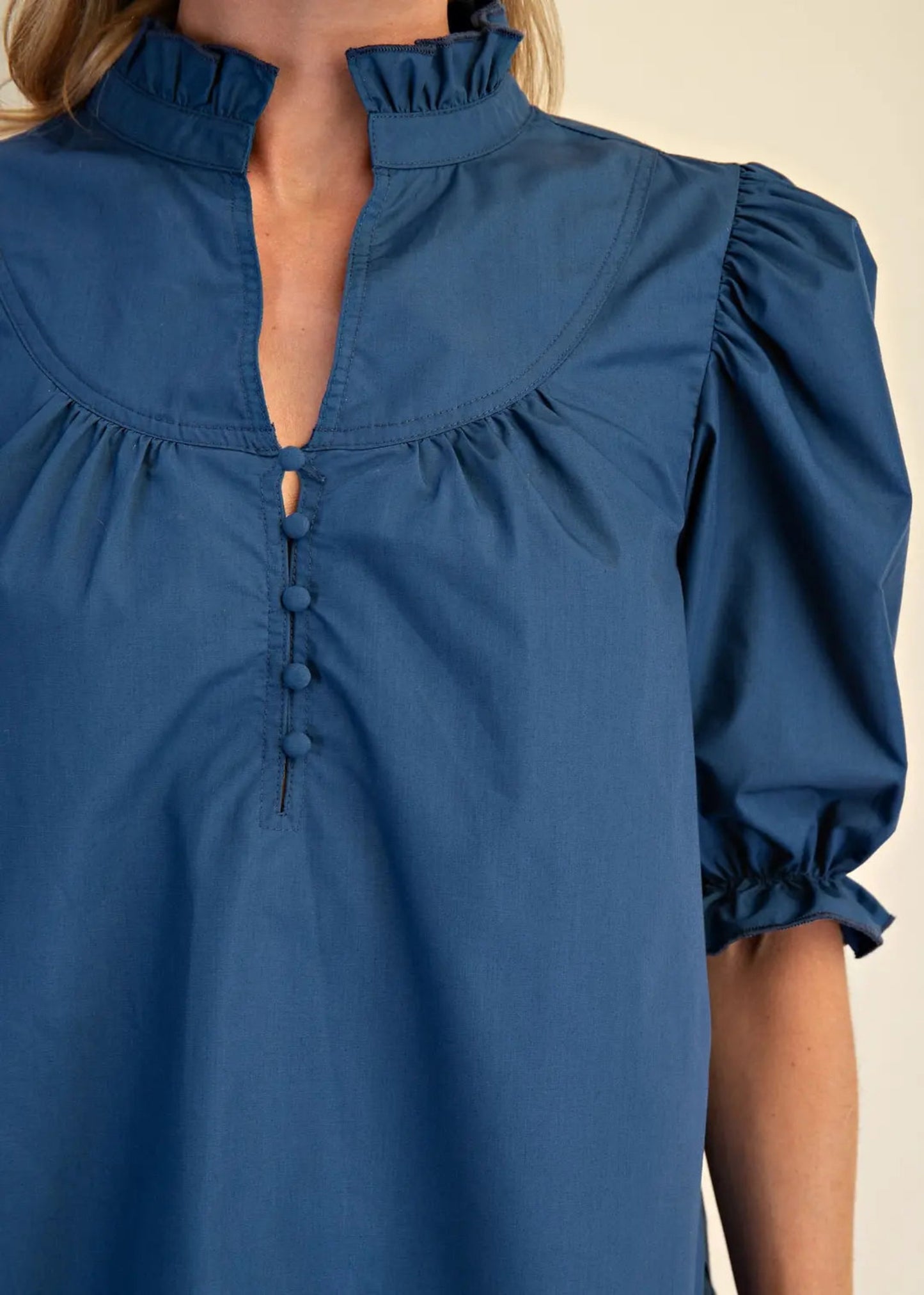 LAUREN TOP - TEAL BLUE