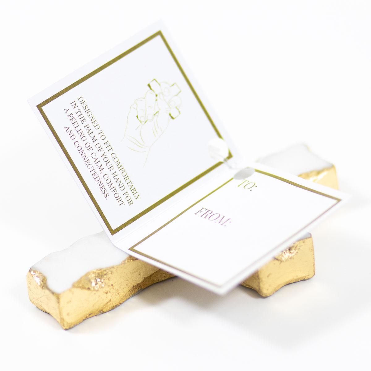MARBLE PRAYER CROSS   White/Gold   3x4x0.6