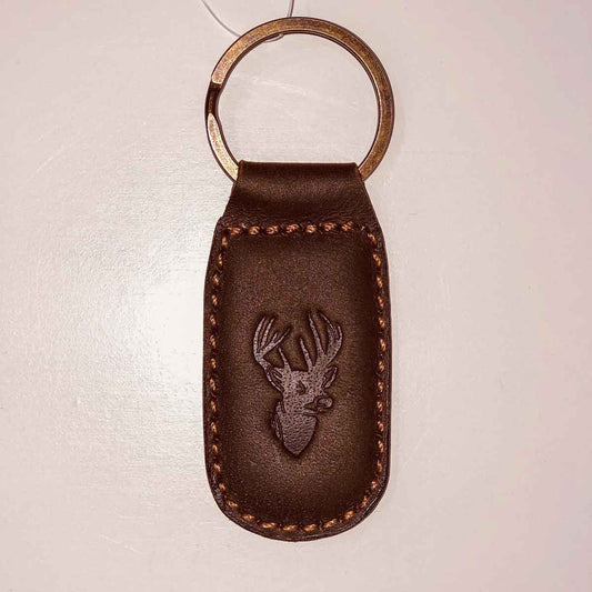 LEATHER EMBOSSED KEYCHAIN-DEER