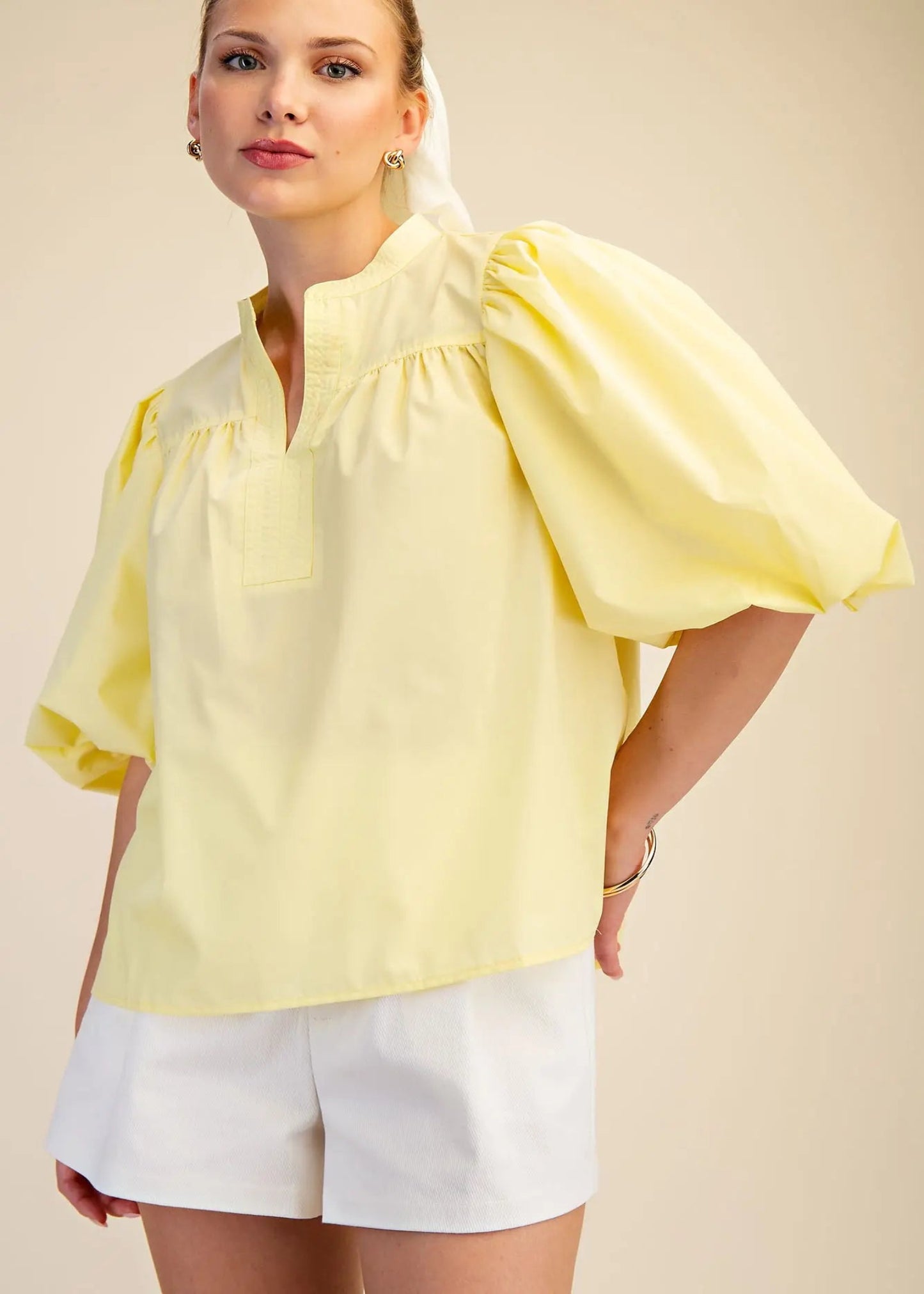 NANCY TOP - BUTTER YELLOW
