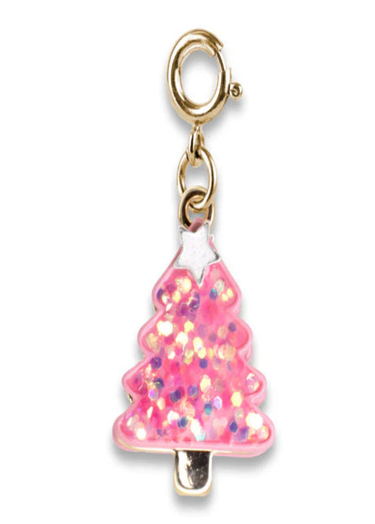 GOLD PINK CHRISTMAS TREE CHARM