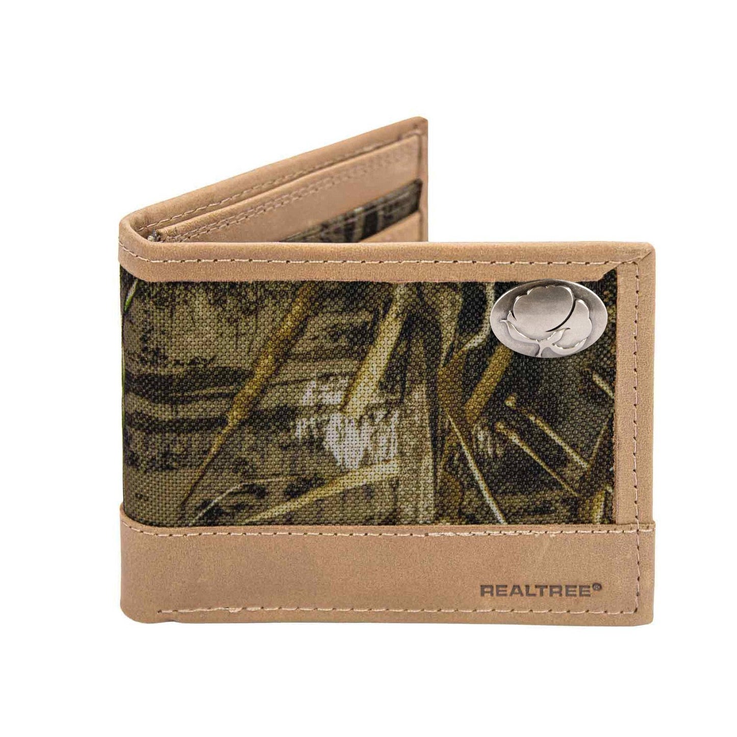 Cotton Boll Leather Bifold Wallet - CRAZY HORSE BROWN