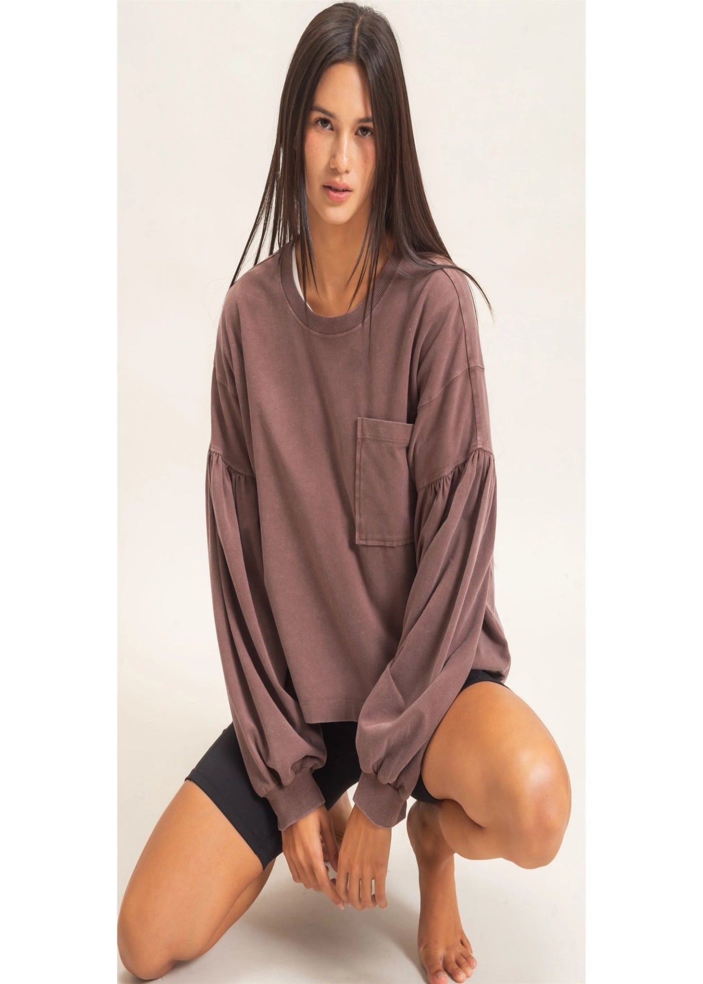 BROOKE TOP - DARK BROWN