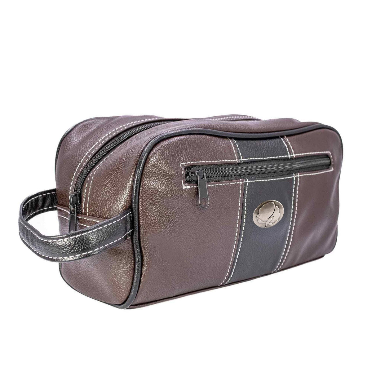 Cotton Boll Men’s Brown Pebble Toiletry Bag