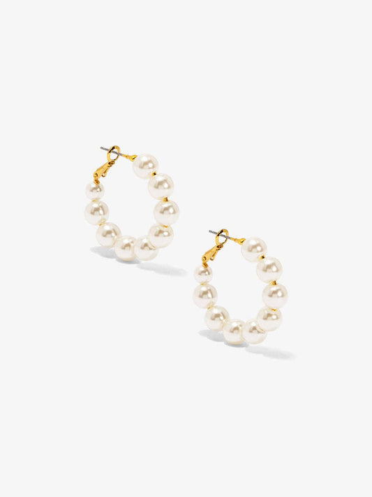 Chunky Pearl Hoop Earring
