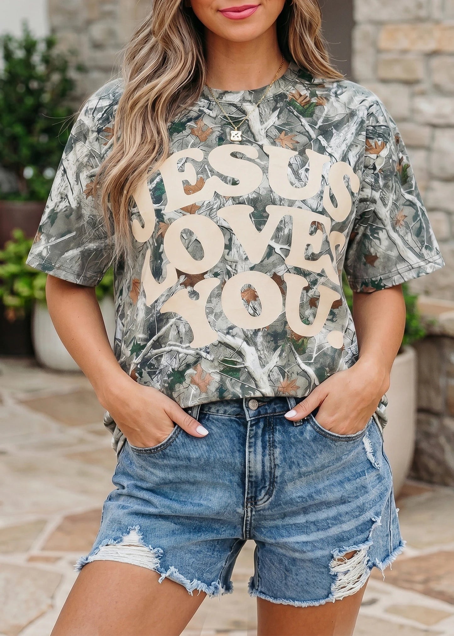 JESUS LOVES YOU CAMO TEE