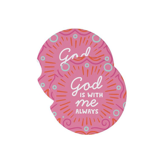 CAR COASTERS - GOD IS WITH ME