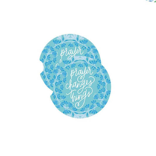 CAR COASTERS PRAYER CHANGES- BLUE