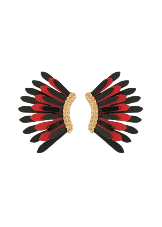 SHORT "GAME DAY" COLOR COATED WING EARRINGS