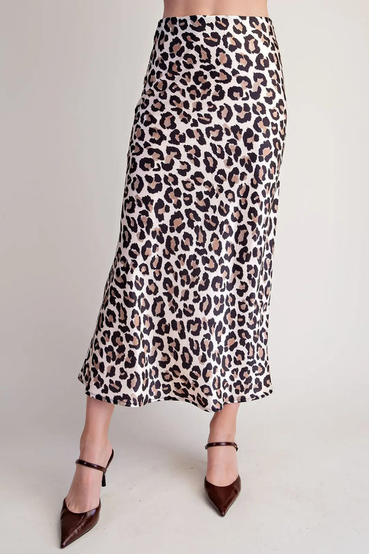 CHEETAH PRINT SKIRT - CREAM