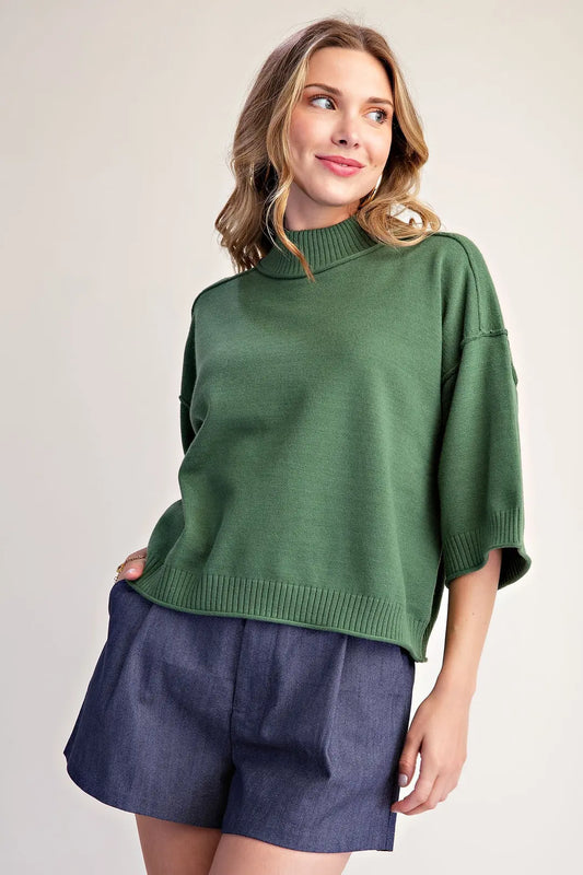 MOCKNECK SHIRT - OLIVE