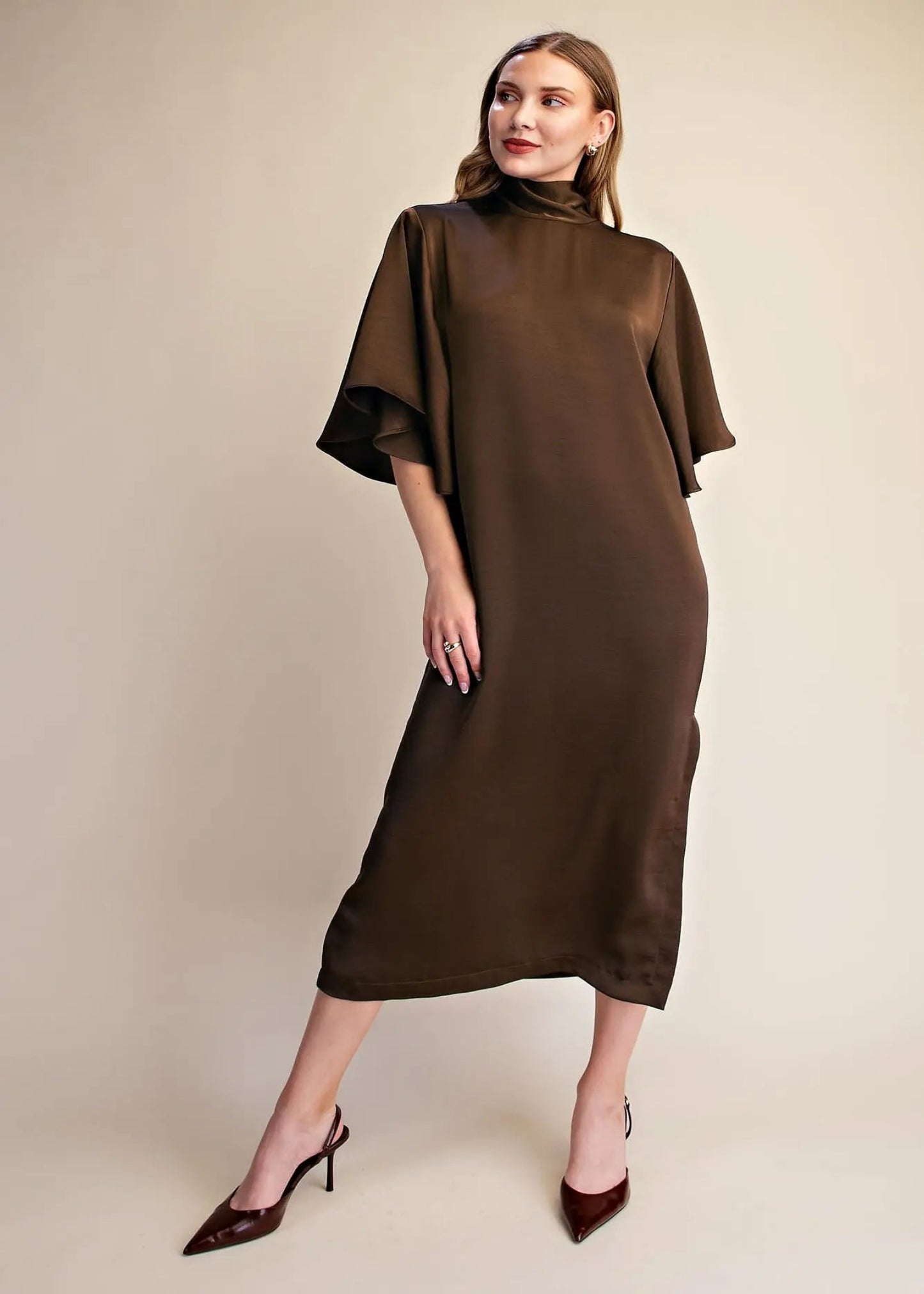 KIRSTIN DRESS - BROWN