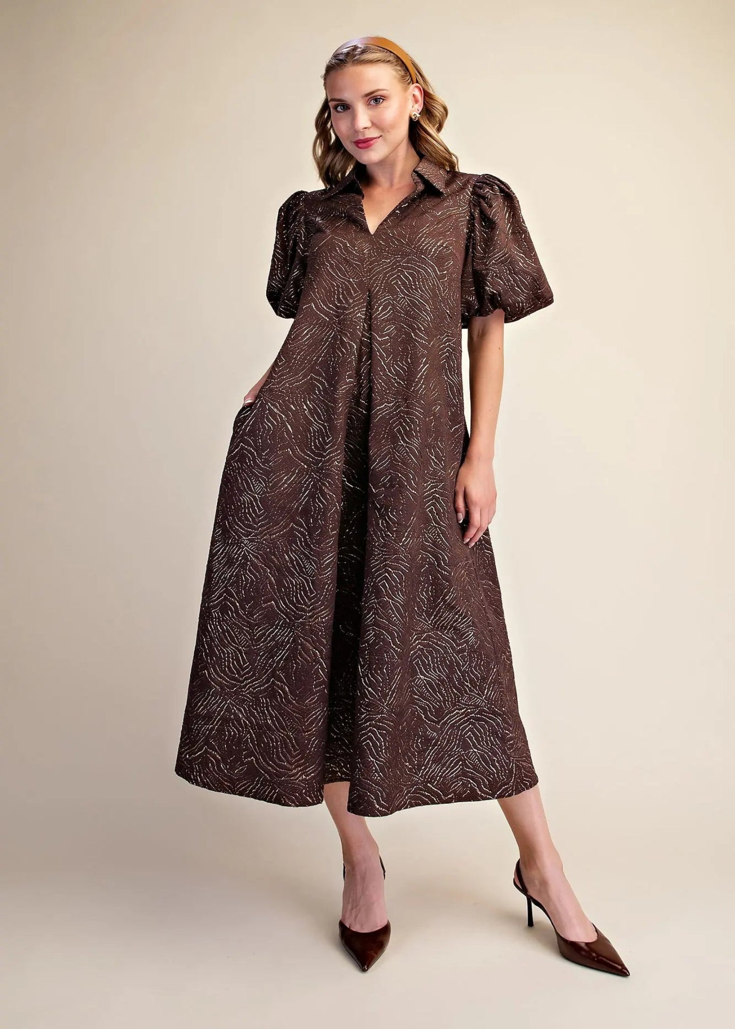 JAZIE DRESS - BROWN