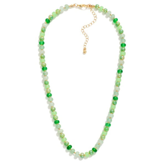 GREEN STONE BEADED NECKLACE