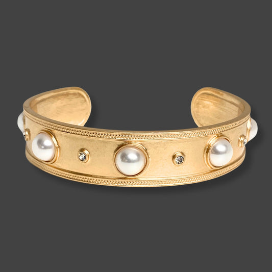Darla Vintage Golf Cuff Bracelet With Pearl