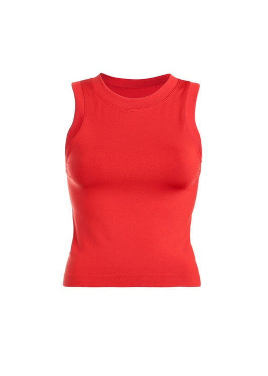 SMOOTH THICK BANDED TANK-RED : ONE SIZE