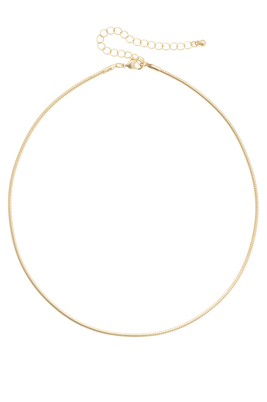 Skinny Collar Necklace Base in Shiny Gold
