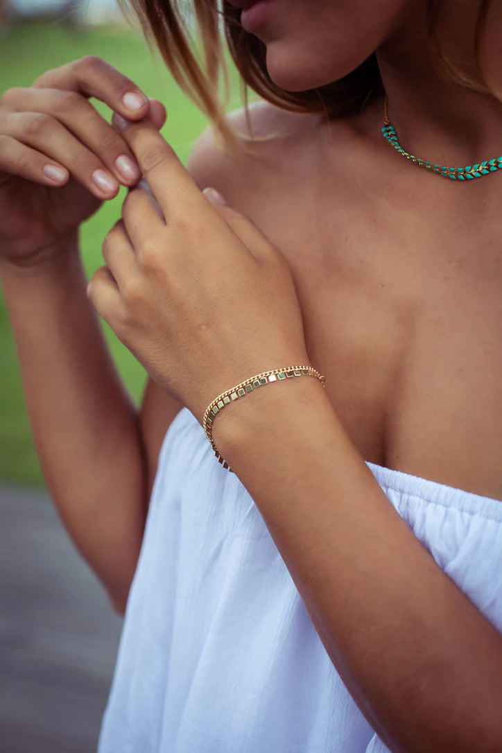 LITTLE LINK SQUARE - GOLD BRACELET