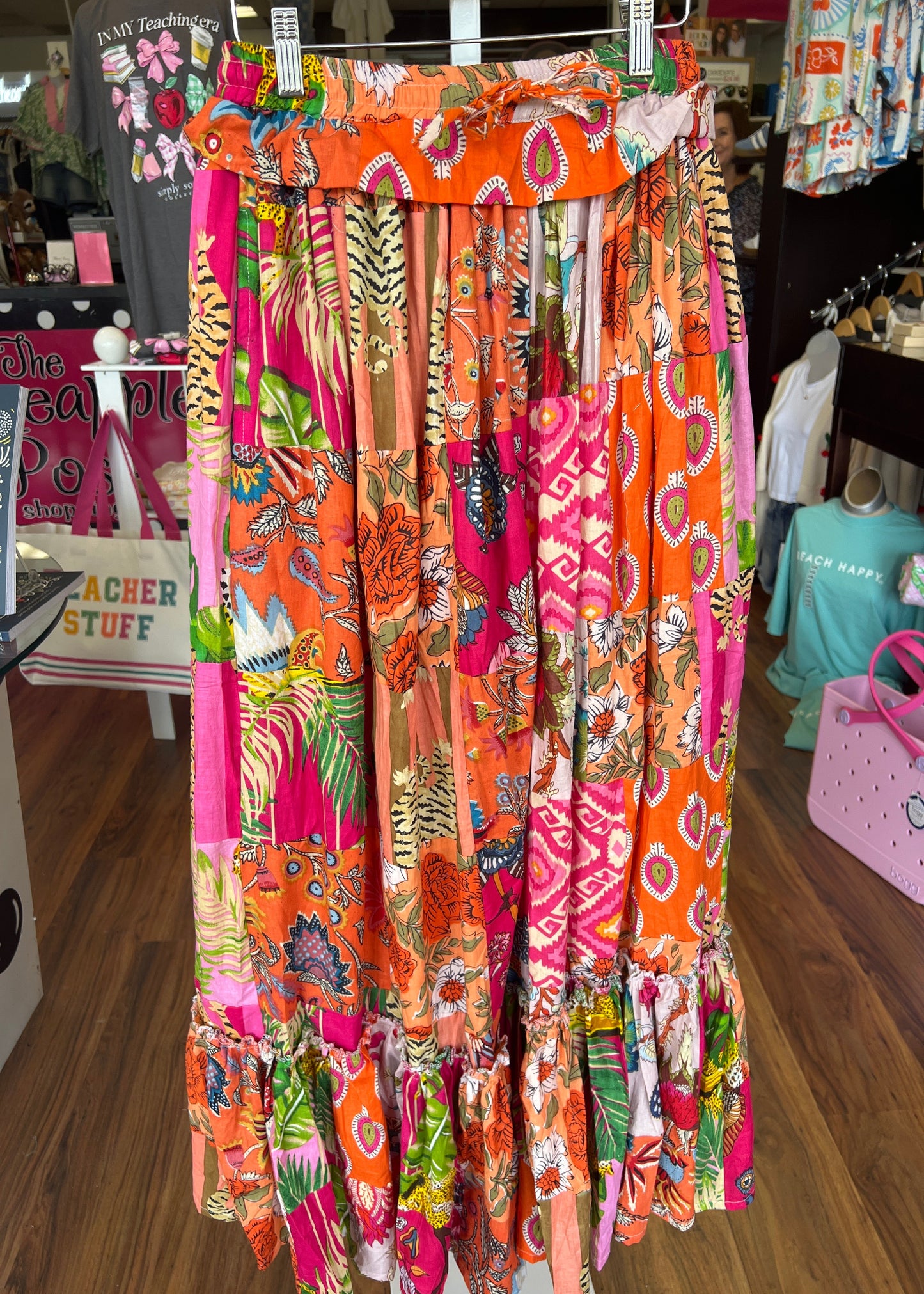ORANGE PATCHWORK SKIRT