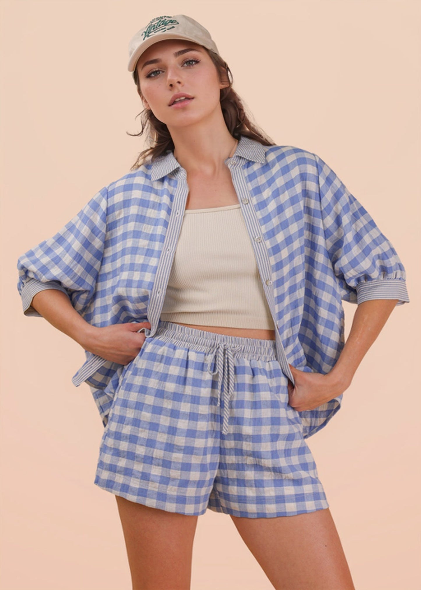 DREW ANN SET - WHITE/BLUE