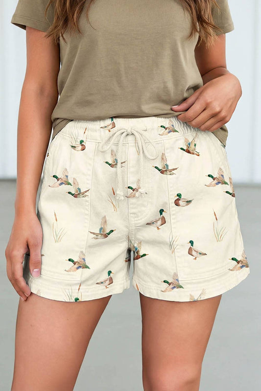 Wild Duck Mallard Drawstring Denim Shorts