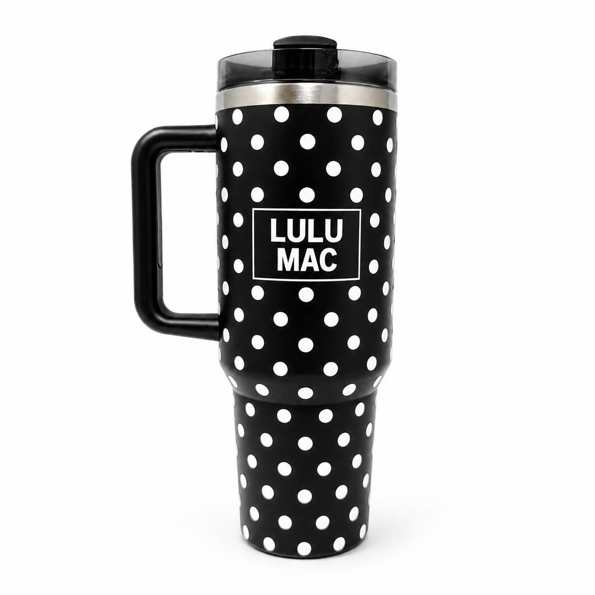 BLACK/WHITE DOT TUMBLER