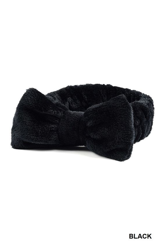 Soft plush bowknot spa headband