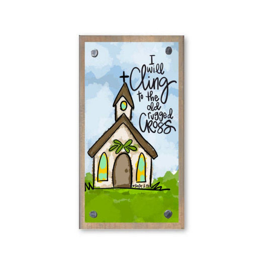 Old Rugged Cross Church Driftwood Happy Block