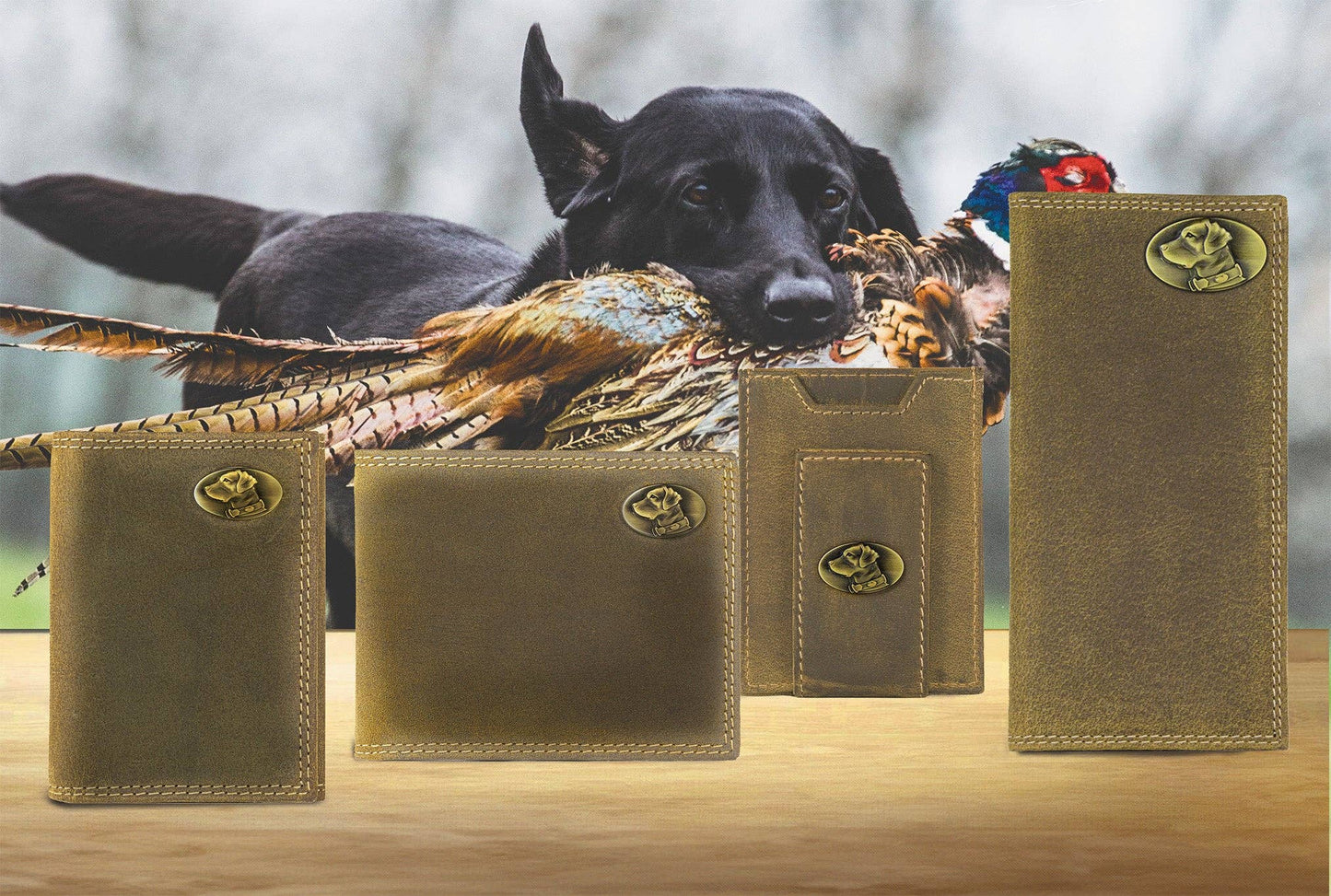 Lab Vintage Tan Leather Trifold Wallet