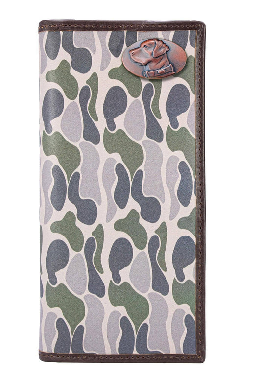 Lab Men's Secretary Old School Camo Leather Wallet.