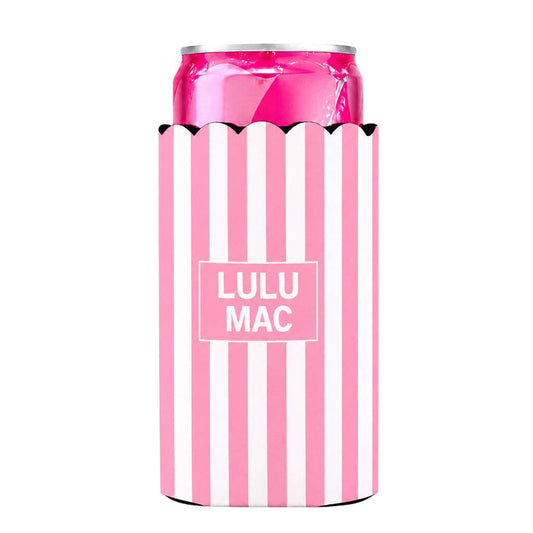 Slim Can Koozie Light Pink Stripe