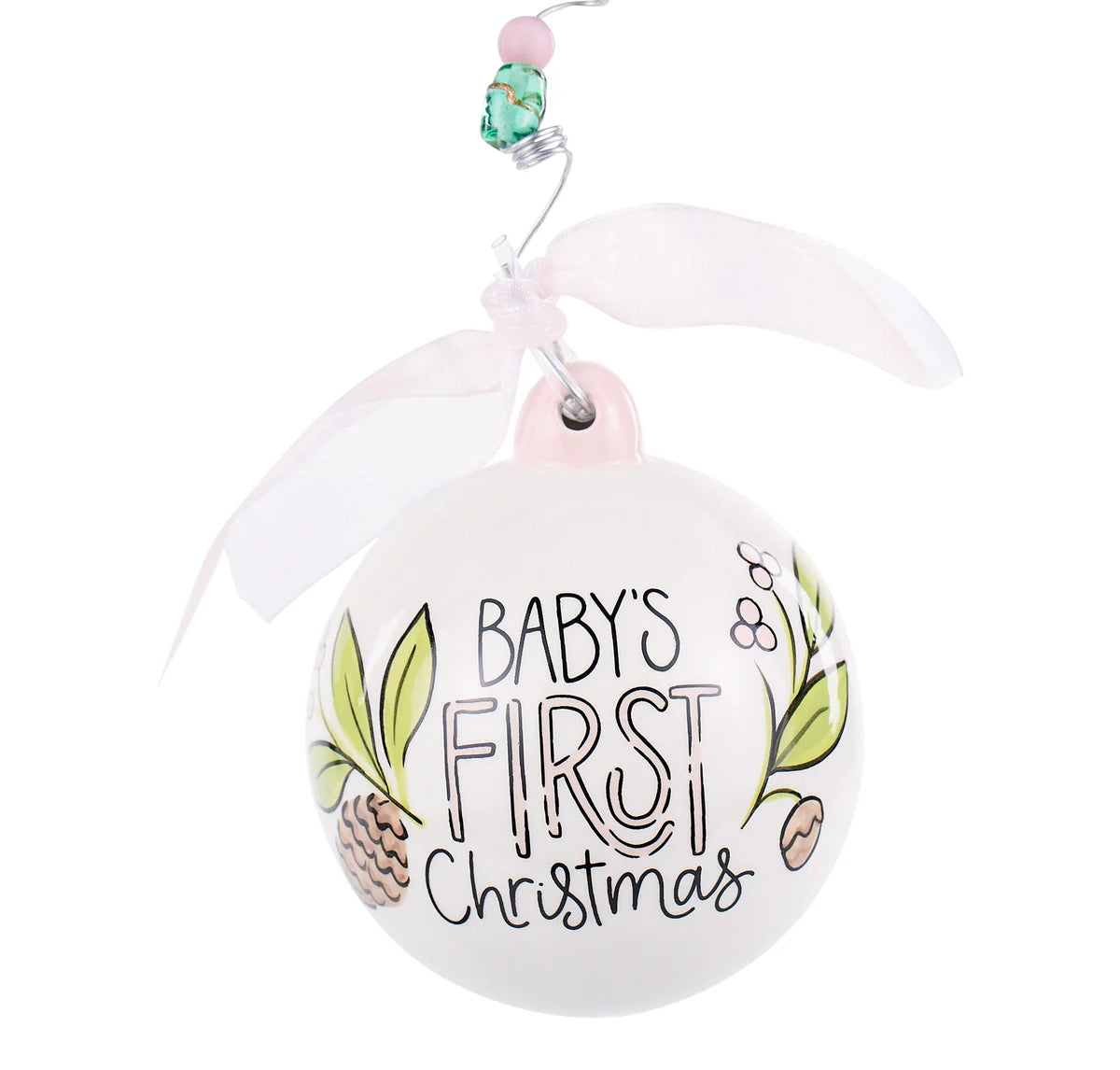 BABY GIRL FIRST CHRISTMAS DEER ORNAMENT