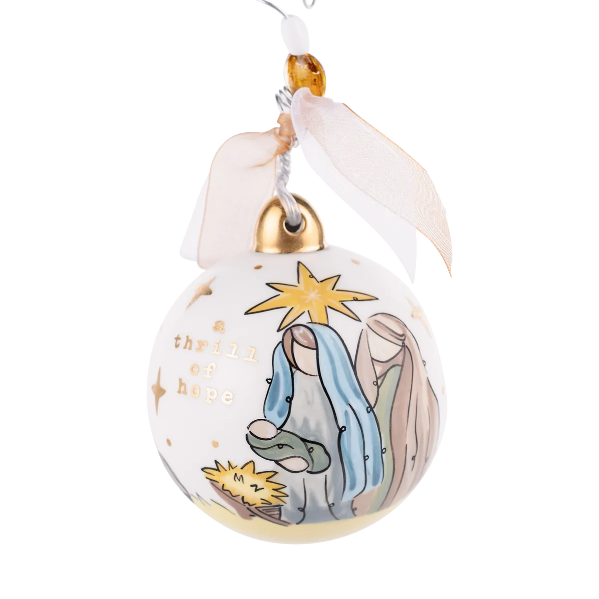 GOLD STAR THRILL OF HOPE ORNAMENT