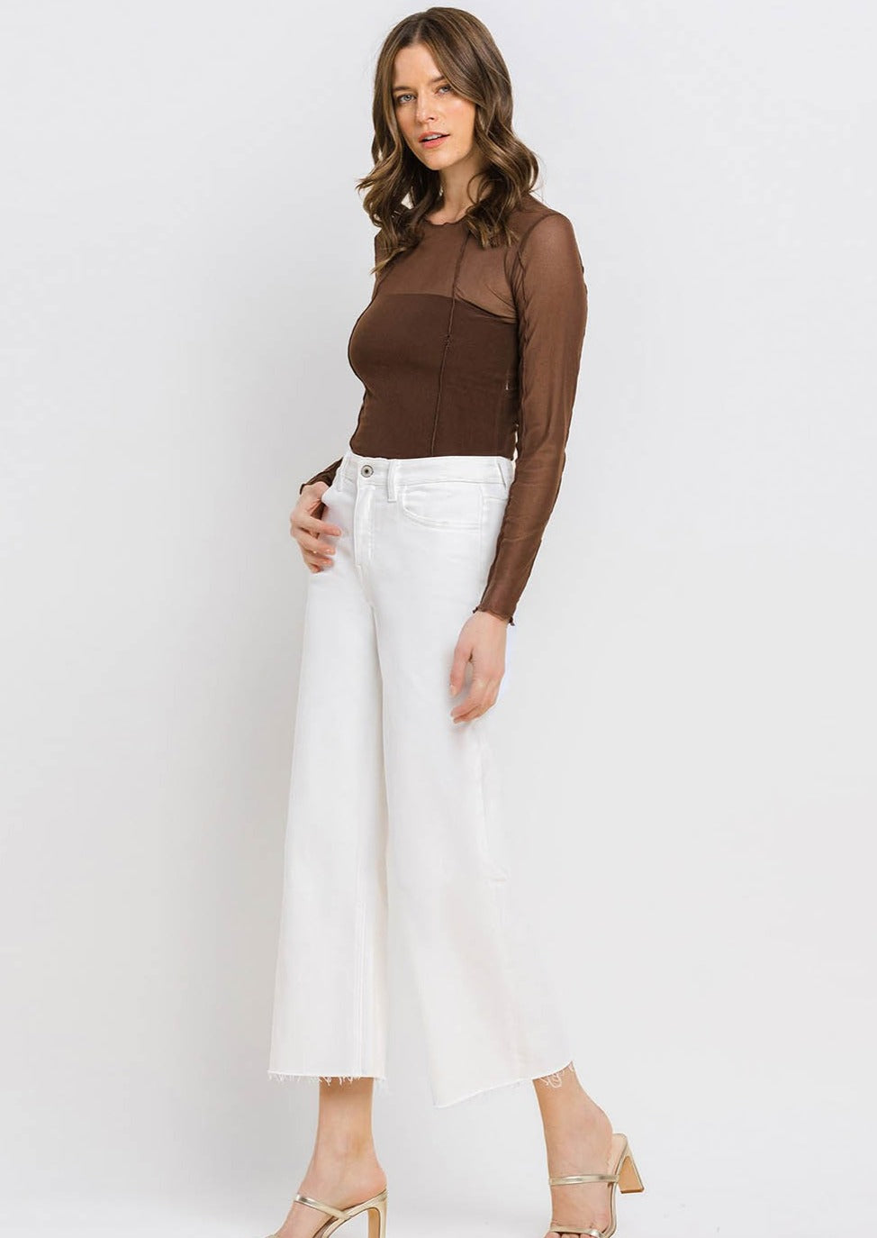 HIGH RISE CROP WIDE LEG JEANS-OPTIC WHITE