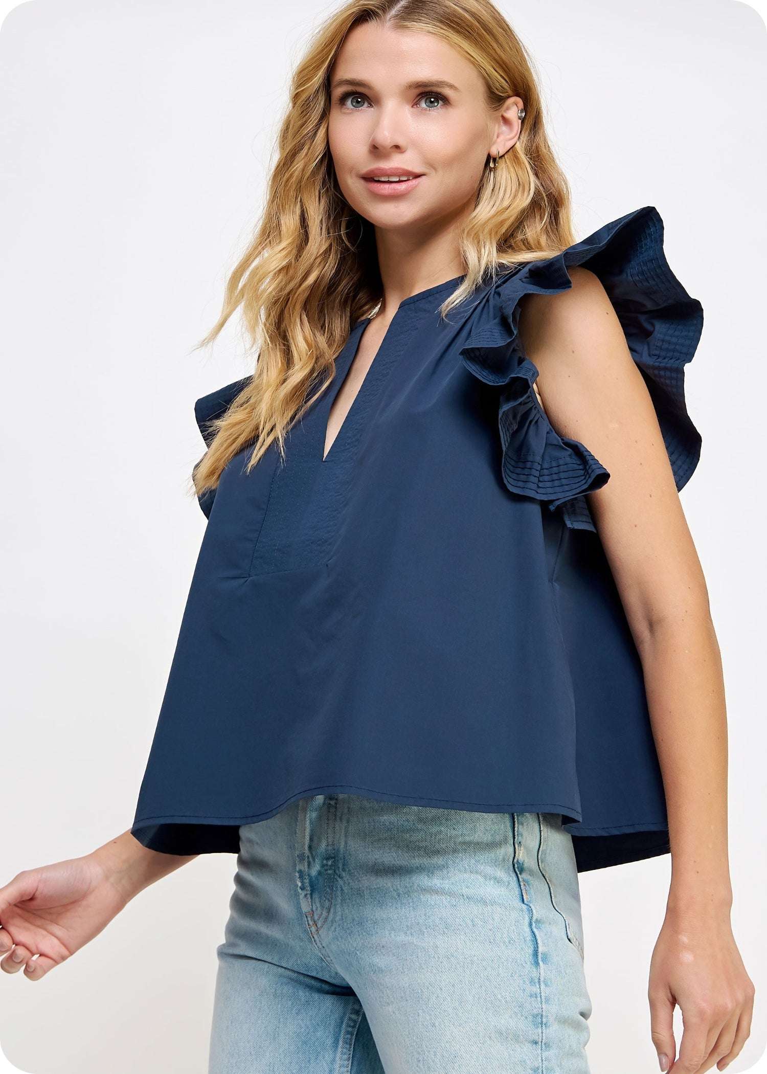 MANDI TOP - NAVY