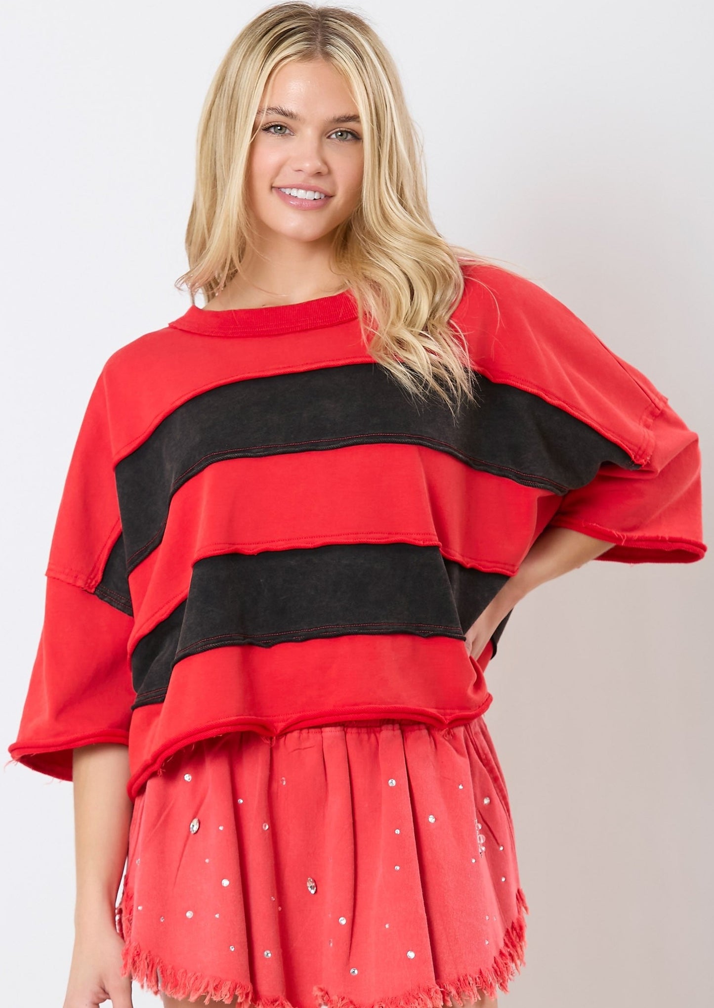 BULLDOG SPIRIT TOP-RED/BLACK