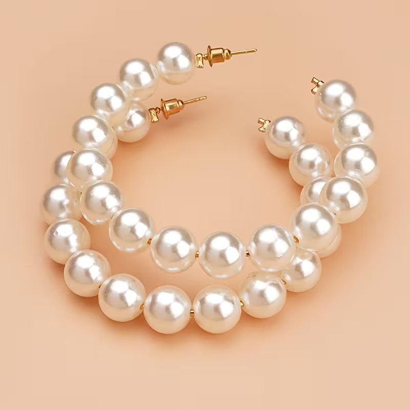 PEARL HOOP EARRINGS
