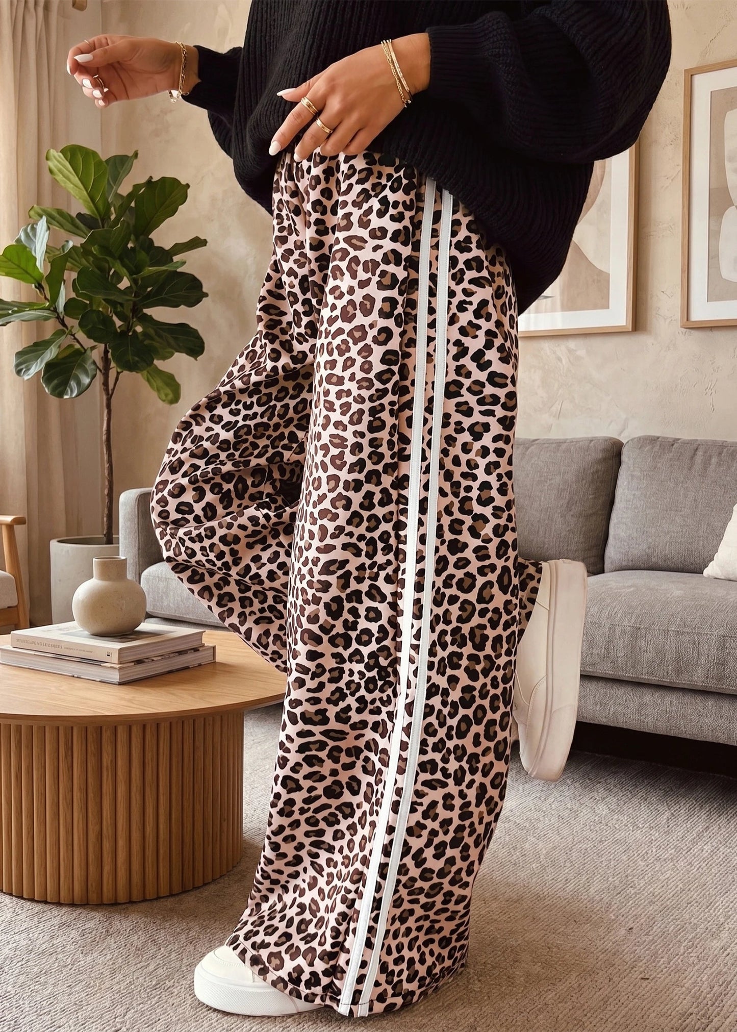 LEOPARD STRIPE PANTS