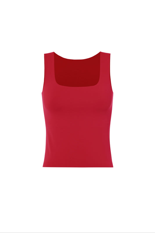 SQUARE NECK TANK - RED
